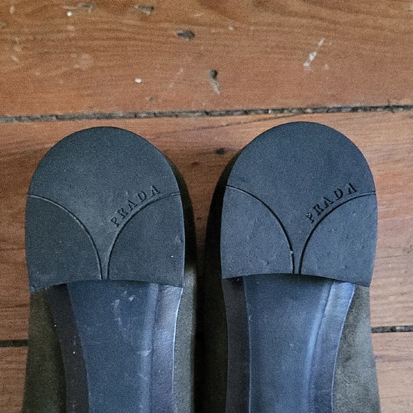 Prada Women's Green Suede Loafers - Picture 7 of 10